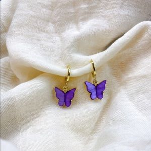 Valerie Butterly Hoop Purple Huggies